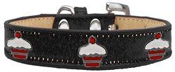 Red Cupcake Widget Dog Collar (size: Black Ice Cream Size 20)