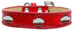Red Cupcake Widget Dog Collar