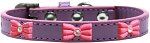 Pink Glitter Bow Widget Dog Collar (size: Lavender Size 20)
