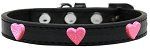 Pink Glitter Heart Widget Dog Collar (size: Black Size 20)