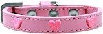 Pink Glitter Heart Widget Dog Collar (size: Light Pink Size 20)