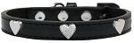 Silver Heart Widget Dog Collar (size: Black Size 20)