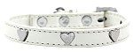 Silver Heart Widget Dog Collar (size: White Size 20)