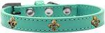 Bronze Fleur De Lis Widget Dog Collar (size: Aqua Size 20)