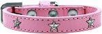 Silver Star Widget Dog Collar (size: Light Pink Size 20)