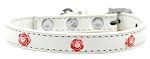 Red Rose Widget Dog Collar (size: White Size 20)