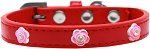 Bright Pink Rose Widget Dog Collar (size: Red Size 20)