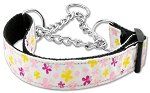 Butterfly Nylon Ribbon Collar (size: Martingale White Medium)
