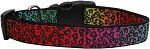 Rainbow Leopard Nylon Dog Collar