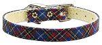 3/8" Plaid Plain Collars (size: Blue 14)