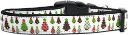 Designer Christmas Trees Nylon Dog Collar (size: XL)