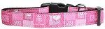 I Heart Pink Nylon Dog Collar (size: XL)