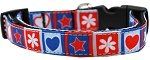 Stars and Hearts Nylon Dog Collar (size: XS)