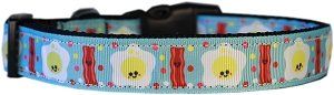 Happy Bacon Nylon Dog Collar (size: XS)