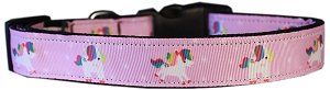 Mauve Unicorns Nylon Dog Collar (size: XS)