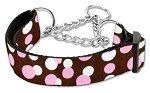 Confetti Dots Nylon Collar (size: Martingale Chocolate Medium)