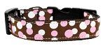 Confetti Dots Nylon Collar (size: Chocolate Medium)