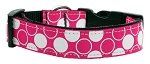 Diagonal Dots Nylon Collar (size: Bright Pink Large)