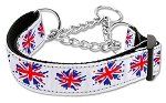 Graffiti Union Jack(UK Flag) Nylon Ribbon Collar (size: Martingale Medium)