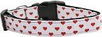 White and Red Dotty Hearts Nylon Dog Collars (size: large)