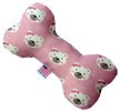 Pink Bears and Bows Canvas Bone Dog Toy