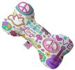 Hippy Love Canvas Bone Dog Toy