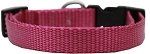 Plain Nylon Dog Collar (size: XL Rose)