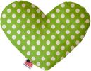 Lime Green Swiss Dots Canvas Heart Dog Toy