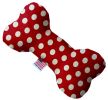 Red Swiss Dots Canvas Bone Dog Toy