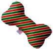 Christmas Stripes Canvas Bone Dog Toy