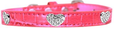 Croc Crystal Heart Dog Collar