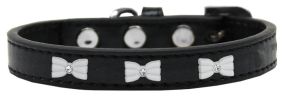 White Bow Widget Dog Collar
