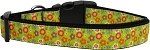 Lime Spring Flowers Nylon Dog Collar