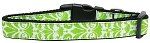 Damask Lime Green Nylon Dog Collar (size: XS)