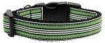 Preppy Stripes Nylon Ribbon Collars (size: Green/White Sm)