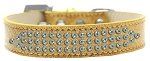 Three Row AB Crystal Ice Cream Dog Collar (size: Gold Size 20)