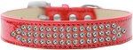 Three Row AB Crystal Ice Cream Dog Collar (size: Red Size 20)