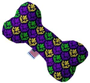 Classic Fleur de Lis Canvas Bone Dog Toy (size: 8 Inch)