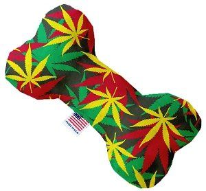 Rasta Mary Jane Canvas Bone Dog Toy (size: 8 Inch)