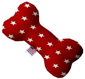 Red Stars Canvas Bone Dog Toy (size: 8 Inch)