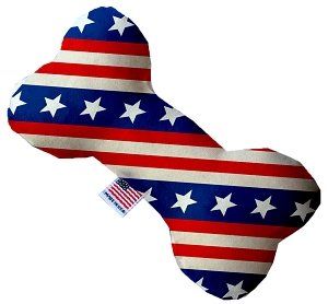 Stars and Stripes Canvas Bone Dog Toy (size: 8 Inch)