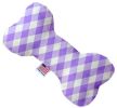 Purple Plaid Canvas Bone Dog Toy