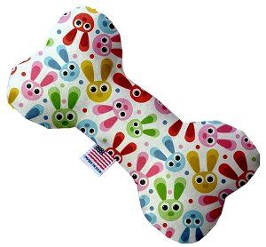 Funny Bunnies Canvas Bone Dog Toy (size: 8 Inch)