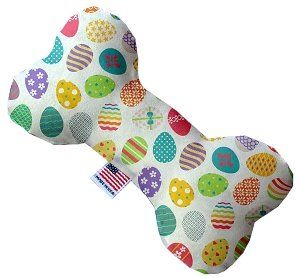 Easter Eggs Canvas Bone Dog Toy (size: 8 Inch)