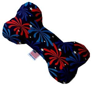 Fireworks Canvas Bone Dog Toy (size: 10 Inch)