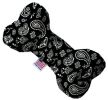 Black Western Canvas Bone Dog Toy