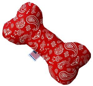Red Western Canvas Bone Dog Toy (size: 8 Inch)