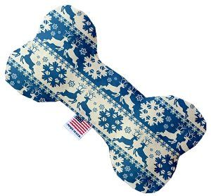 Blue Reindeer Canvas Bone Dog Toy (size: 8 Inch)