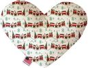 Christmas Trains Canvas Heart Dog Toy