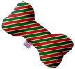 Christmas Stripes Canvas Bone Dog Toy